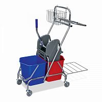 фото Тележка уборочная двойная с корзиной Grass AF08087 34 л с корзиной