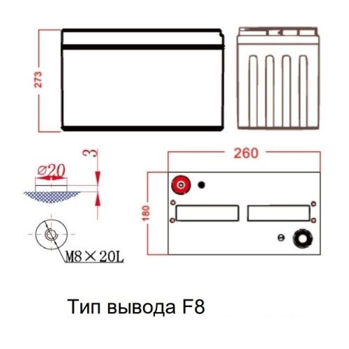 фото Свинцово-кислотная батарея Ventura GT 06 215 М8 фото 2 Свинцово-кислотная батарея Ventura GT 06 215 М8 фото 2