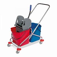 фото Тележка уборочная двойная Grass AF08072 46л, металлическая основа