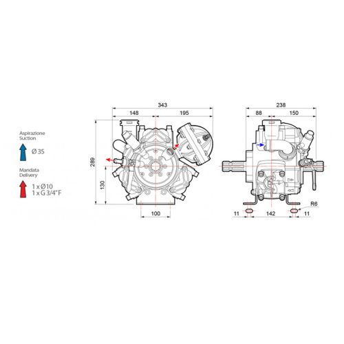 картинка Насос мембранный Comet APS 71 (67,2 л/мин; 50 бар) фото 4 картинка Насос мембранный Comet APS 71 (67,2 л/мин; 50 бар) фото 4