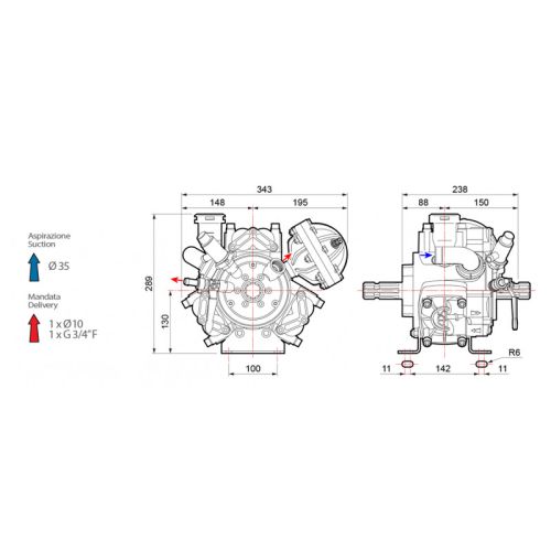 картинка Насос мембранный Comet APS 71 (67,2 л/мин; 50 бар) фото 4 картинка Насос мембранный Comet APS 71 (67,2 л/мин; 50 бар) фото 4